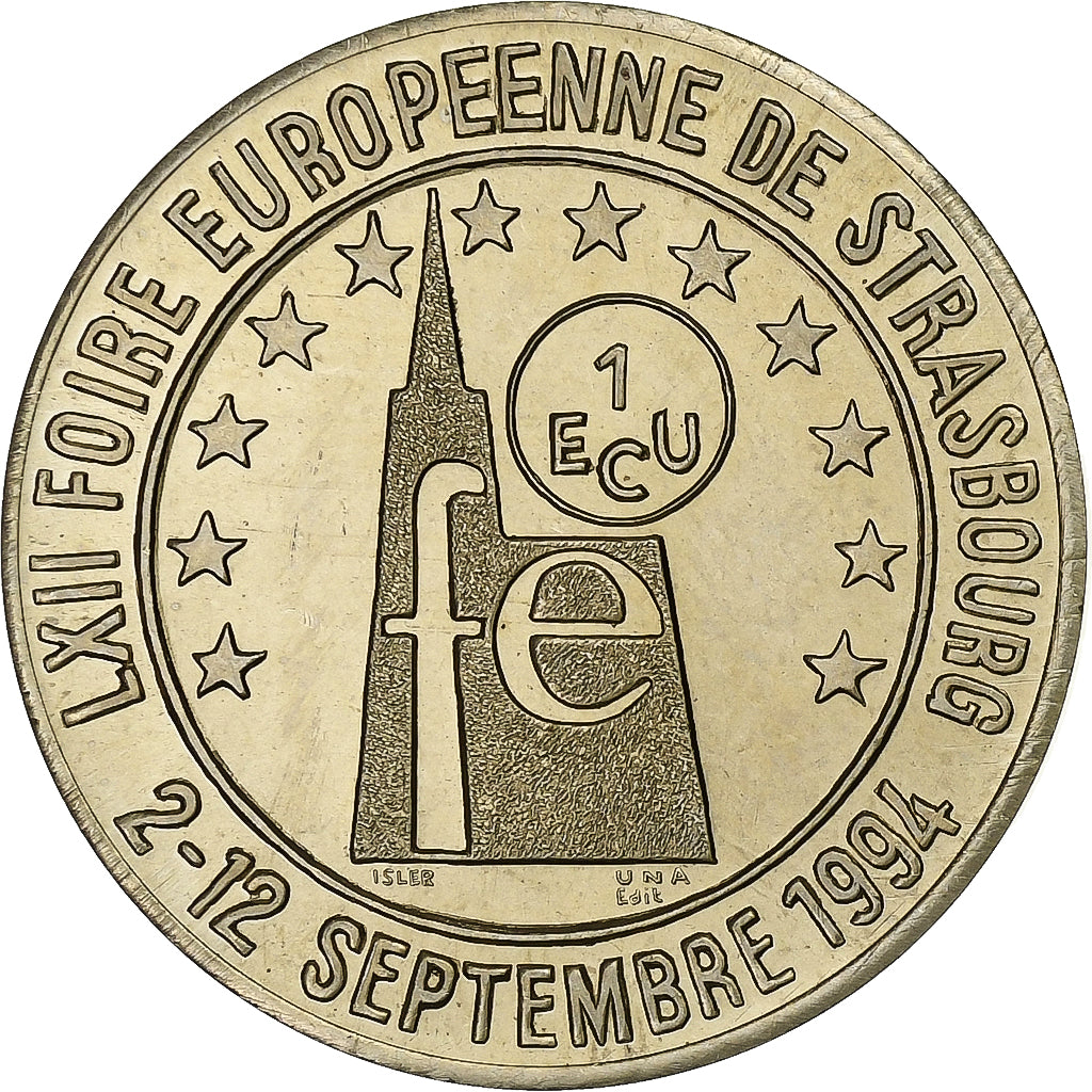 Francia, medaglia, Euros des Villes, 1 Ecu de Strasbourg, 1994, Nichel, SPL