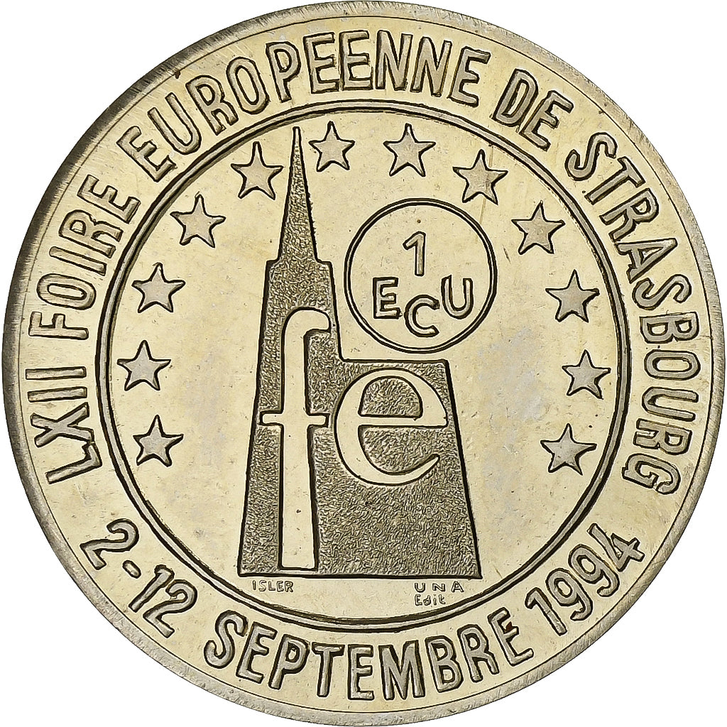 Francia, medaglia, Euros des Villes, 1 Ecu de Strasbourg, 1994, Nichel, SPL