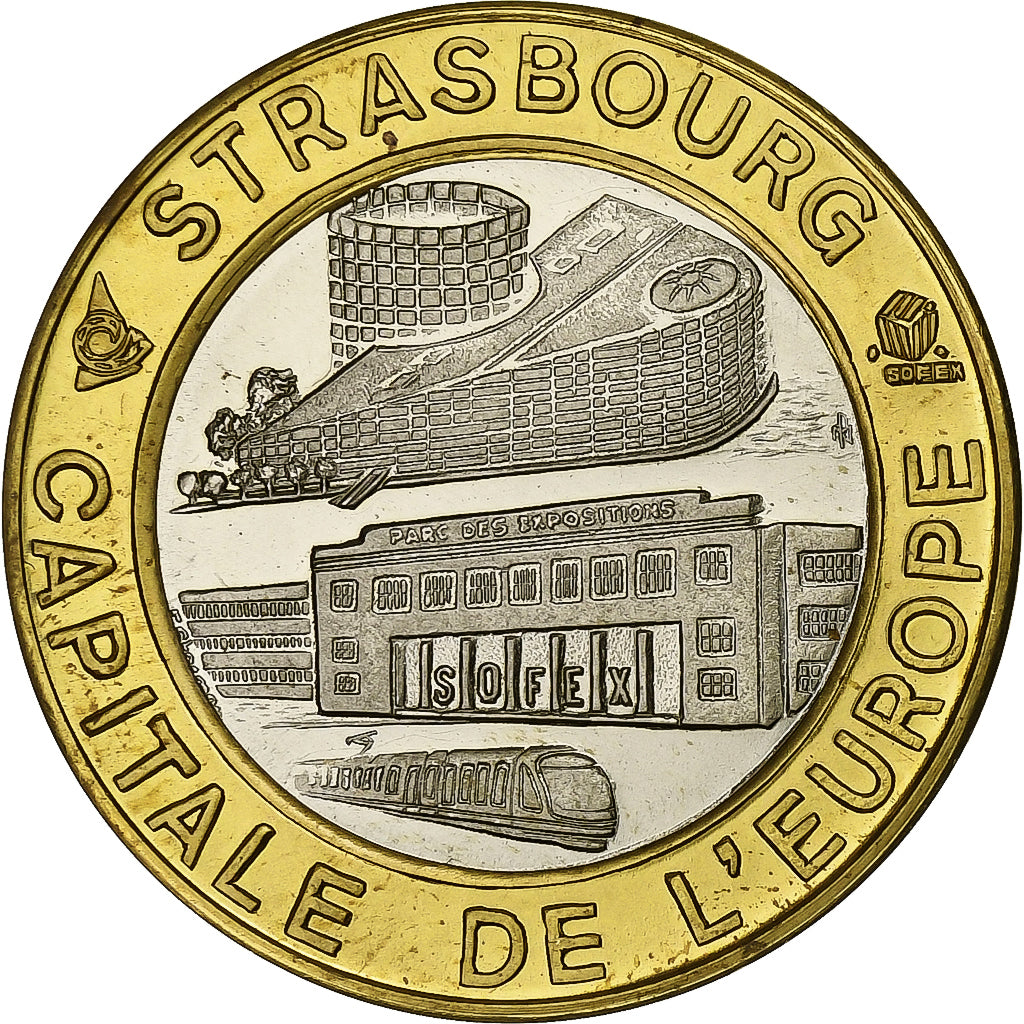 Francia, medaglia, 5 Ecus de Strasbourg, 1994, Bi-metallico, SPL