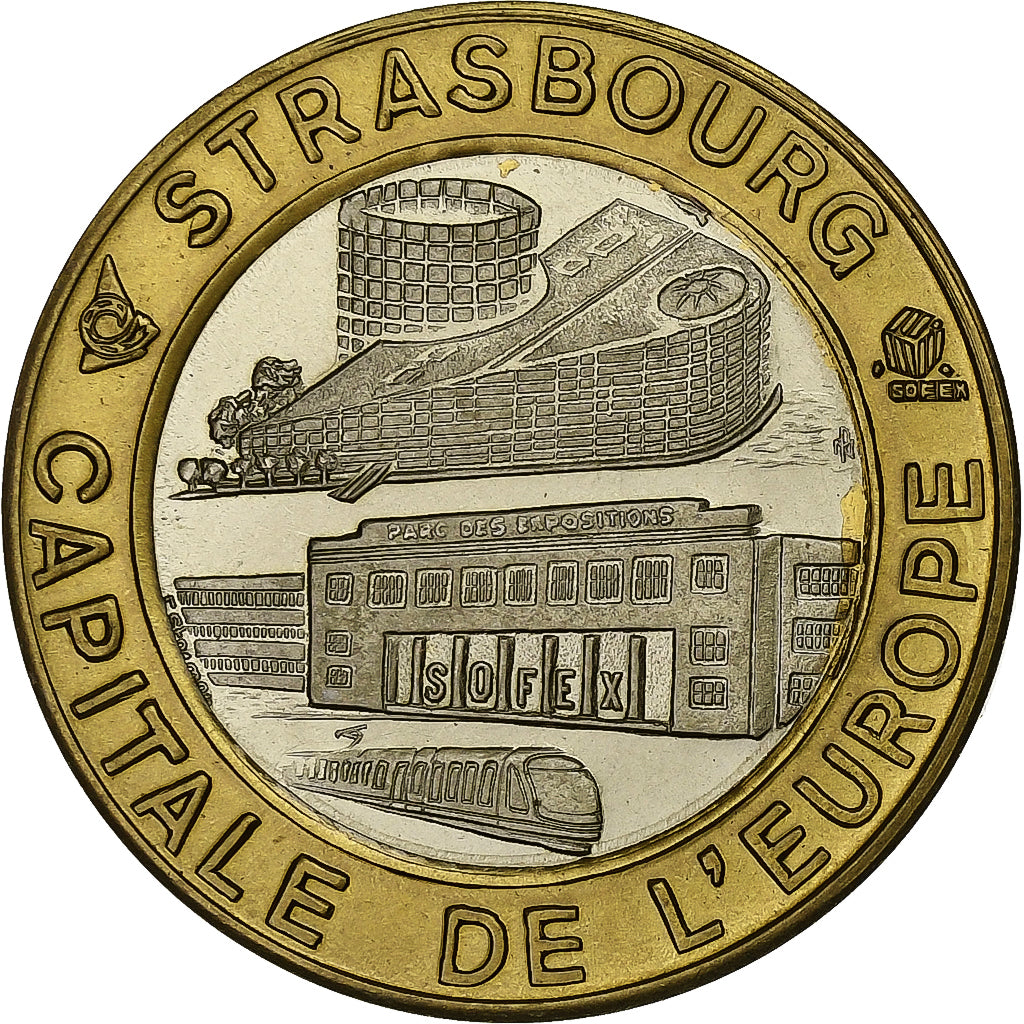 Francia, medaglia, 5 Ecus de Strasbourg, 1994, Bi-metallico, SPL-