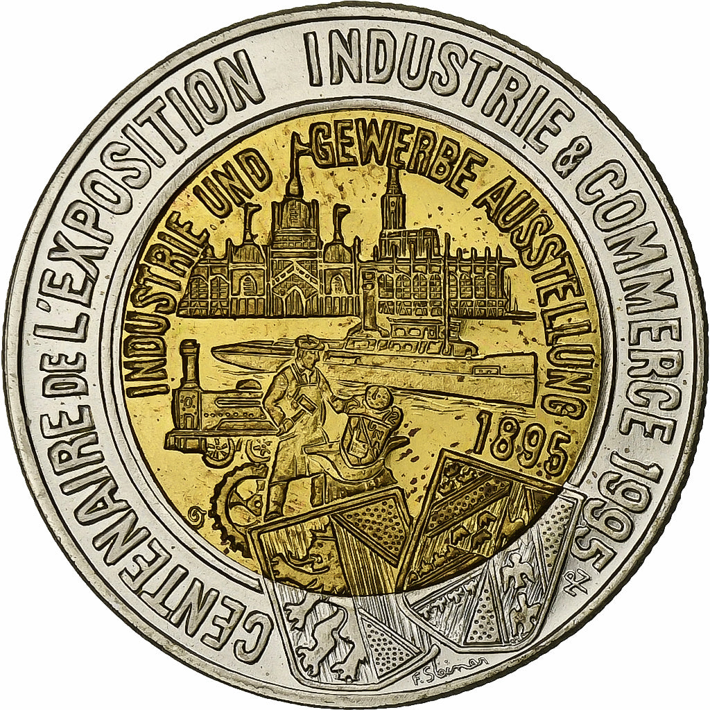 Francia, medaglia, 5 Ecus de Strasbourg, 1995, Bi-metallico, SPL