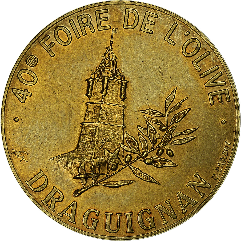 Francia, 5 Ecus, Draguignan, 40ème Foire de l'Olive, 1993, Alluminio, Cardot