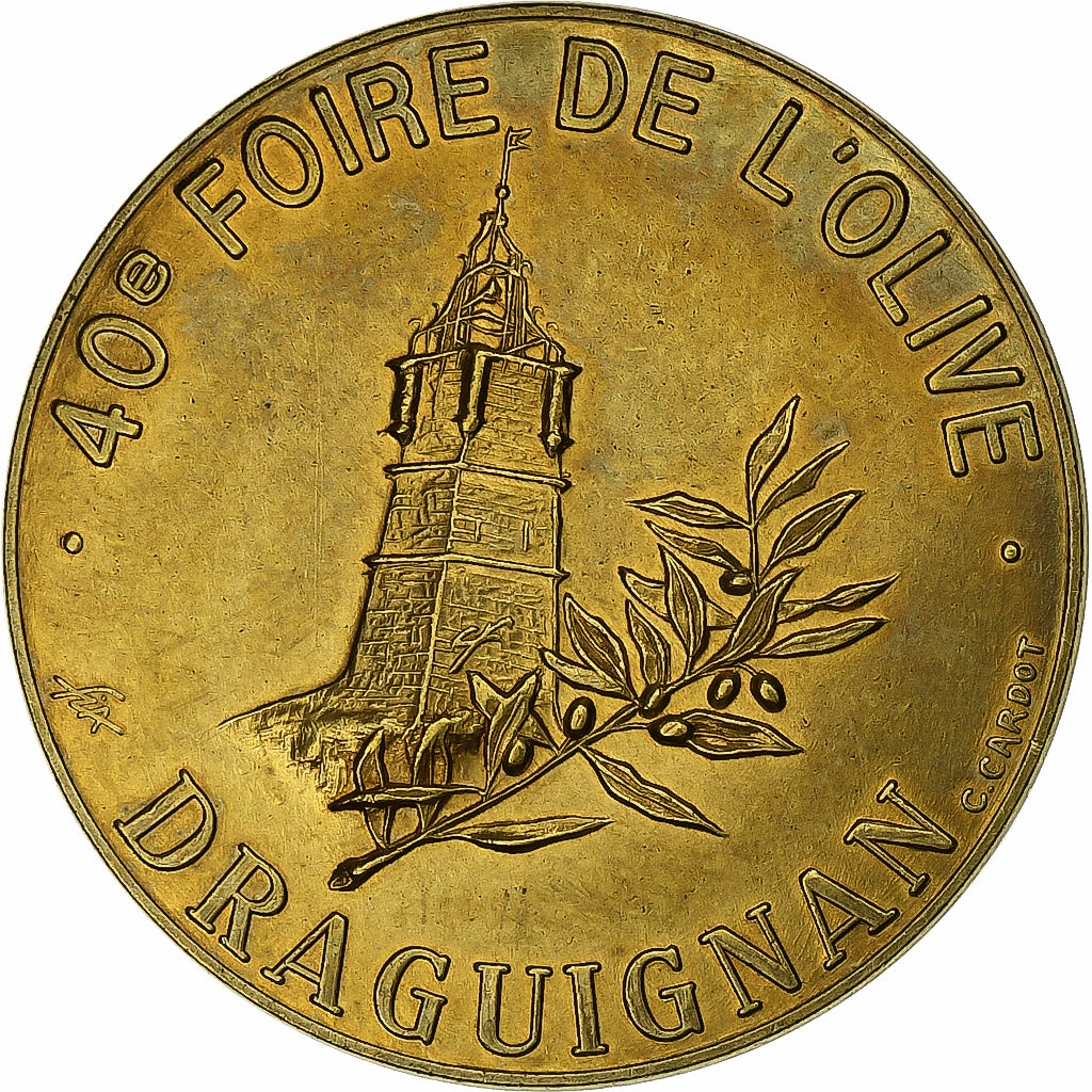 Francia, 5 Ecus, Draguignan, 40ème Foire de l'Olive, 1993, Alluminio, Cardot