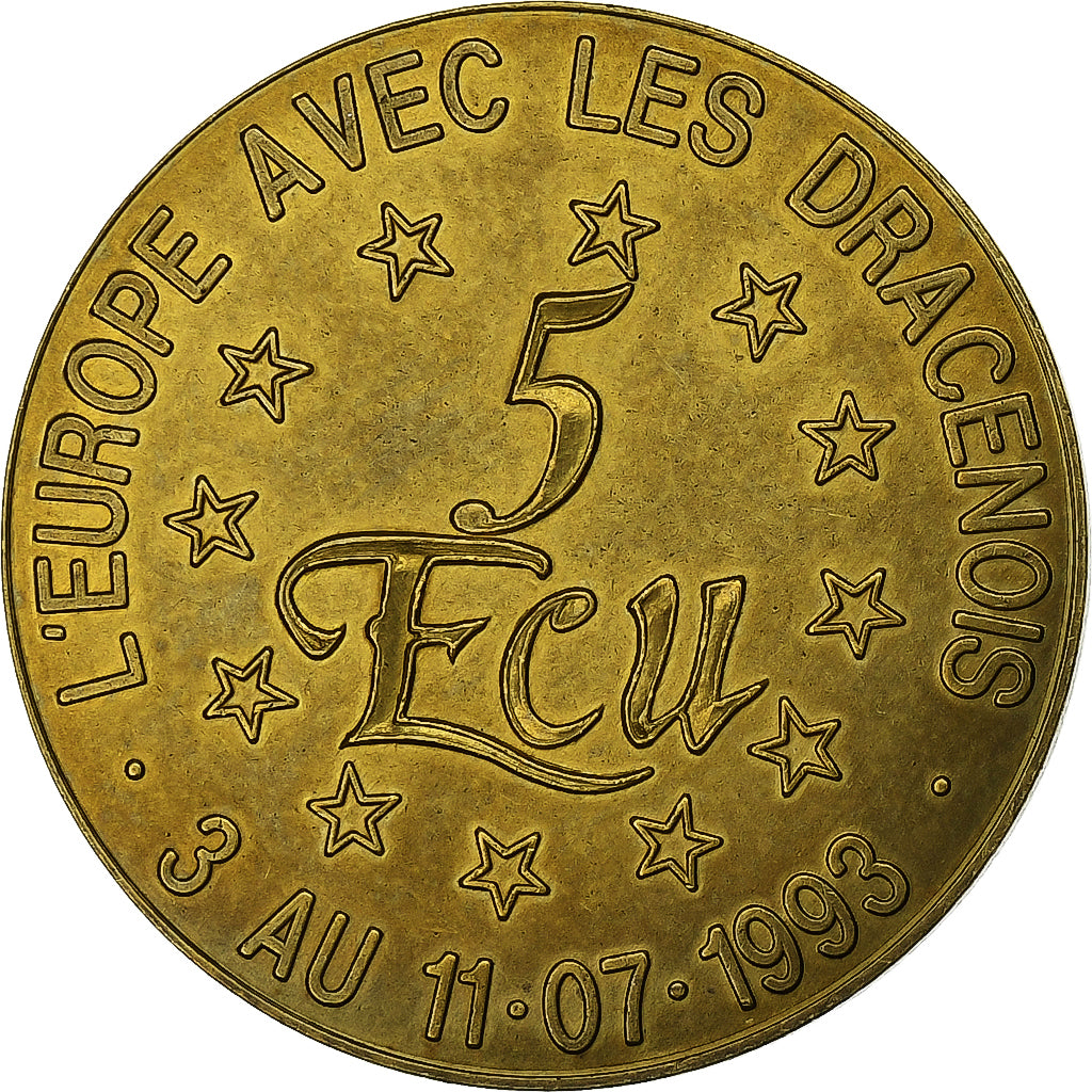 Francia, 5 Ecus, Draguignan, 40ème Foire de l'Olive, 1993, Alluminio, Cardot