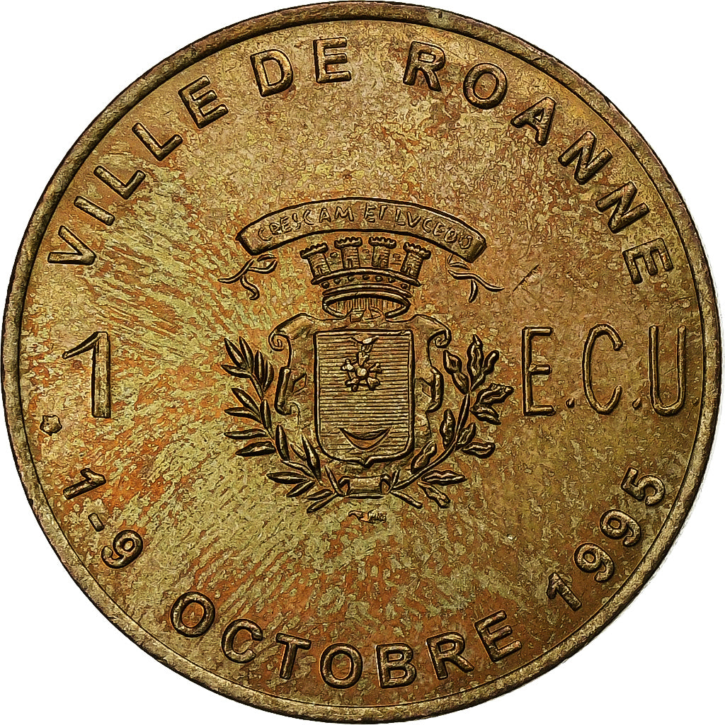 France, Ecu, Roanne, 1995, Copper, AU(50-53)
