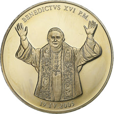 Watykan, medal, Le Pape Benoit XVI, 2005, Miedź platerowana srebrem, MS(64)