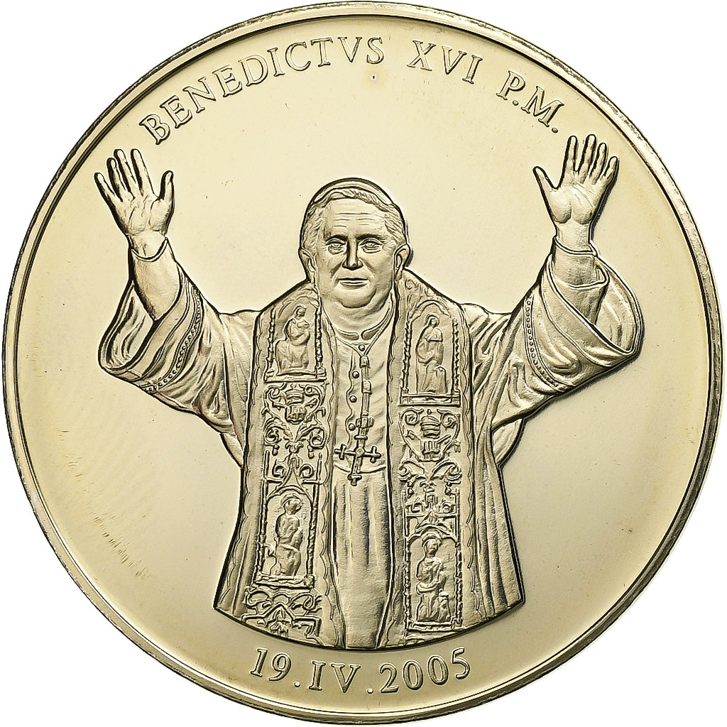 Vatican, Medal, Le Pape Benoit XVI, 2005, Copper Plated Silver, MS(65-70)