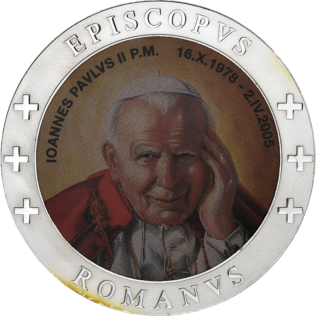 Vaticano, medalha, Le Pape Jean-Paul II, 2005, Cobre Revestido a Prata