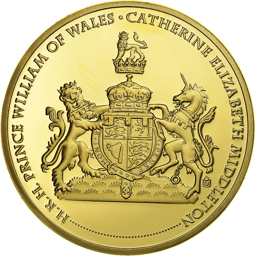 United Kingdom, Medaille, William et Kate, The Royal Kiss, Copper Gilt, STGL