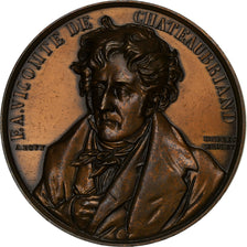 France, Medal, François Auguste René, Vicomte de Chateaubriand, Bronze, Bovy