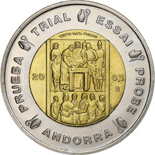 Andorra, 2 Euro, 2003, Copper, unofficial private coin, MS(63)