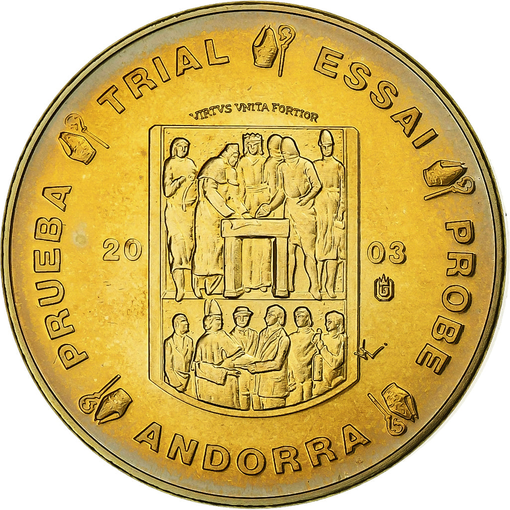 Andorra, 10 Euro Cent, 2003, Copper, unofficial private coin, MS(64)