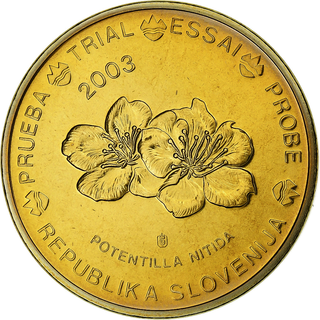 Eslovénia, 50 Euro Cent, Essai-Trial, 2003, Latão, MS(65-70)
