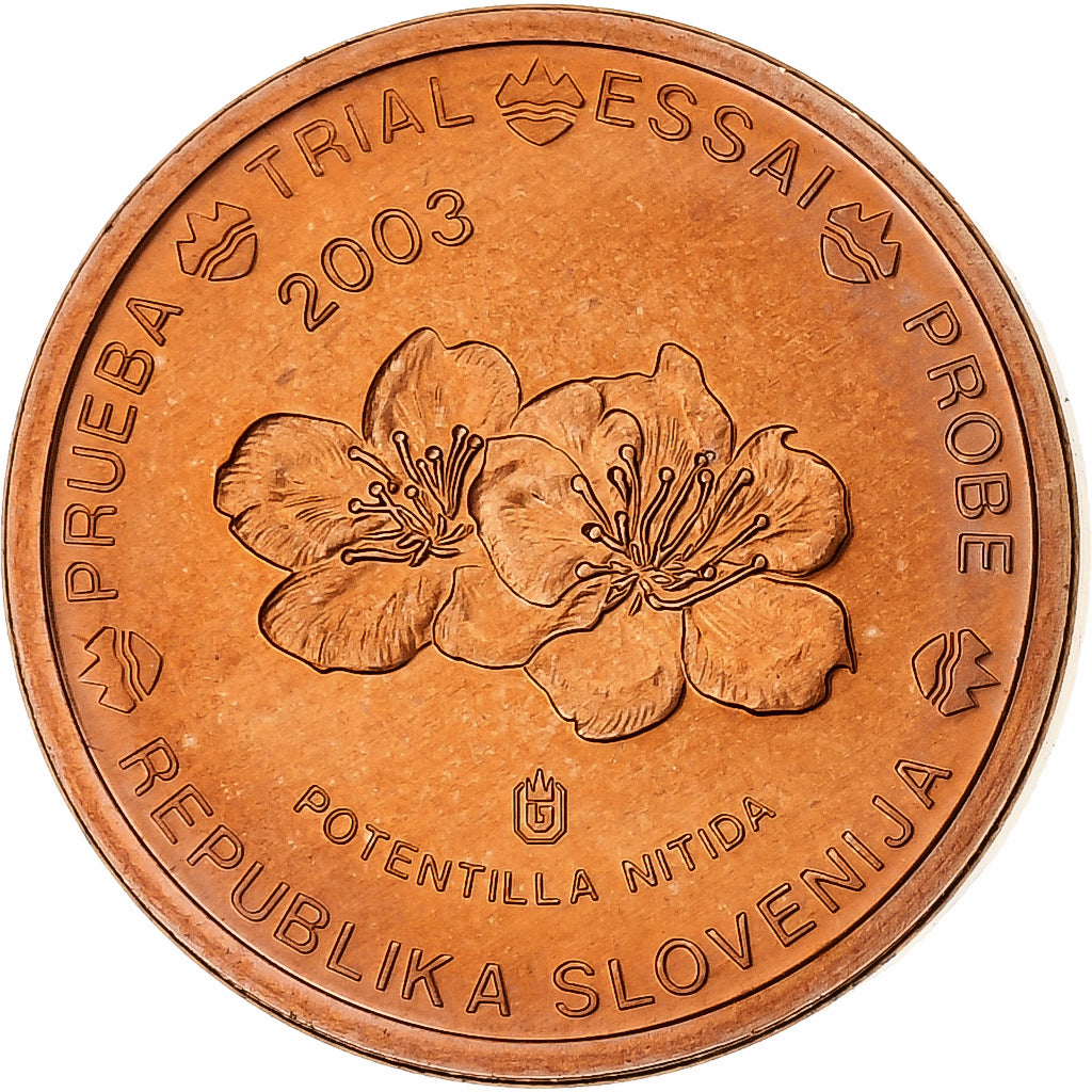 Eslovénia, Euro Cent, unofficial private coin, 2003, Aço Cromado a Cobre