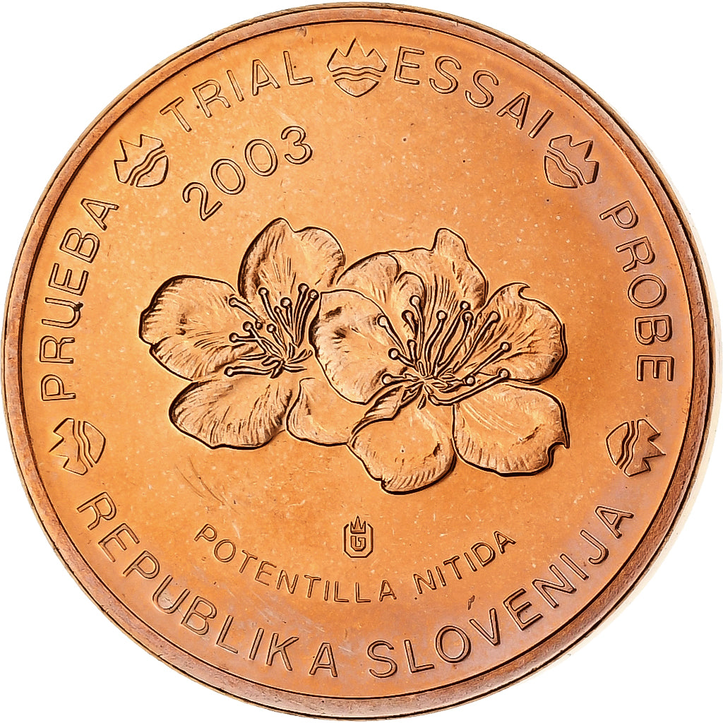Slowenien, 2 Euro Cent, unofficial private coin, 2003, Copper Plated Steel, STGL