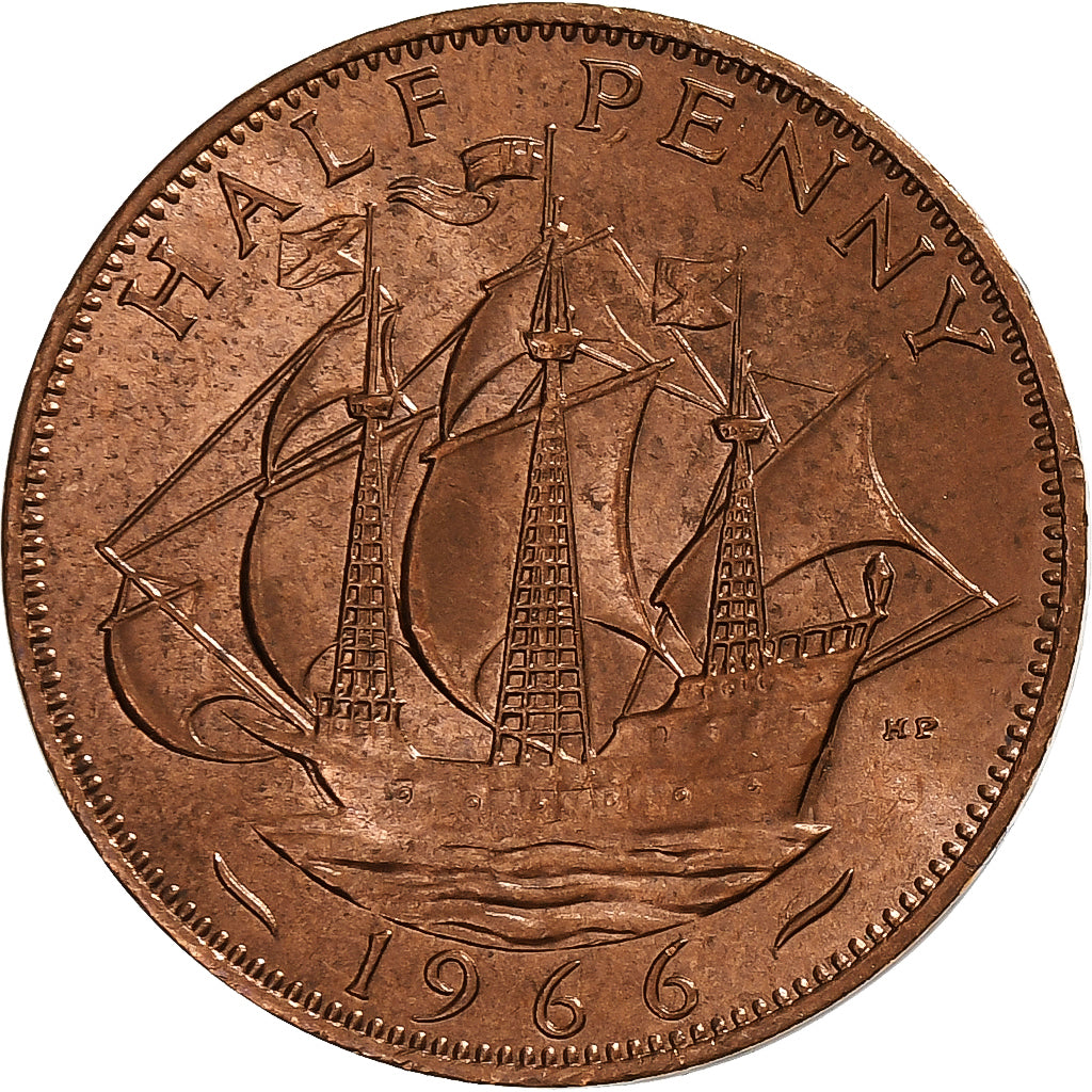 Great Britain, Elizabeth II, 1/2 Penny, Titanic, 100 Years Anniversary, 1966