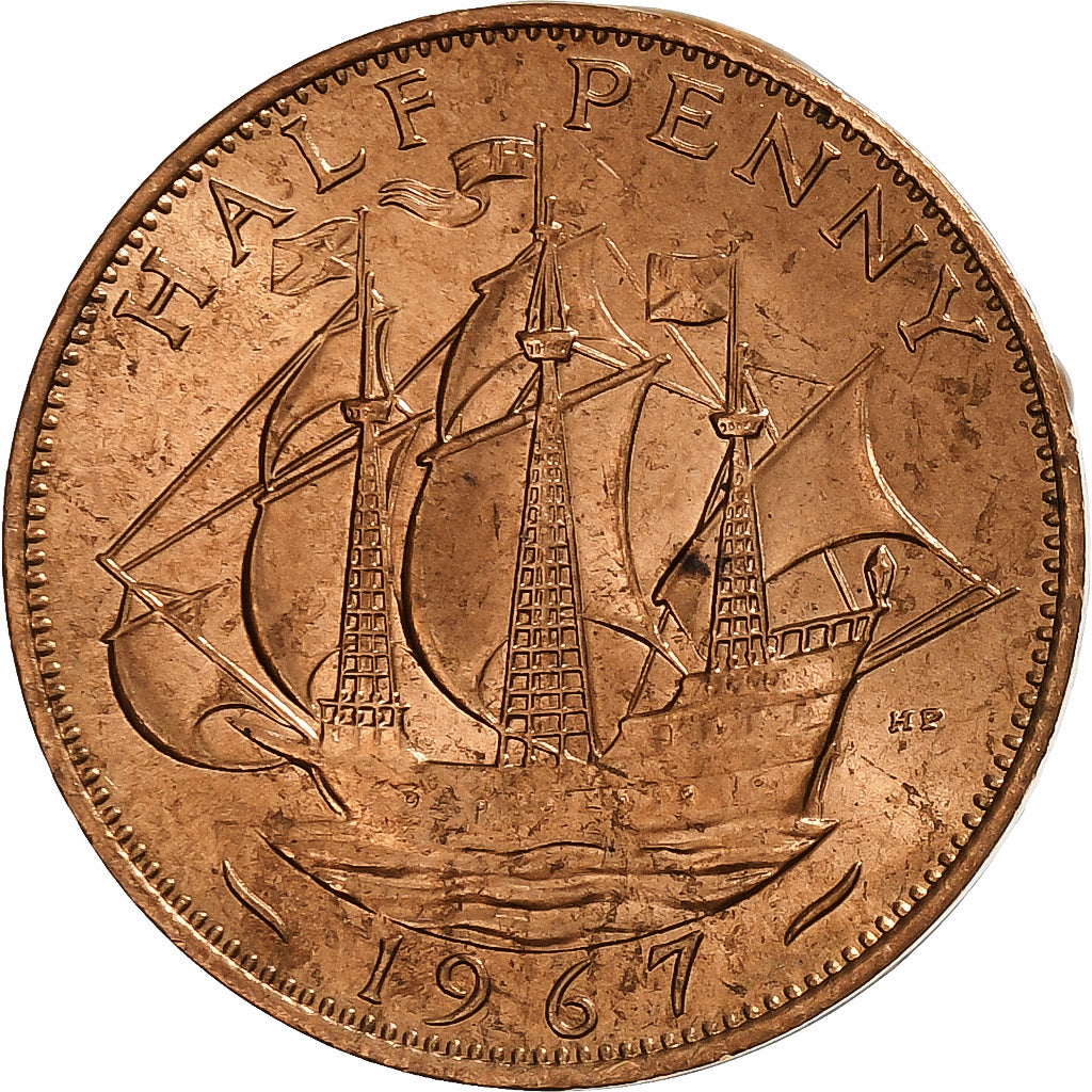 Great Britain, Elizabeth II, 1/2 Penny, Titanic, 100 Years Anniversary, 1967