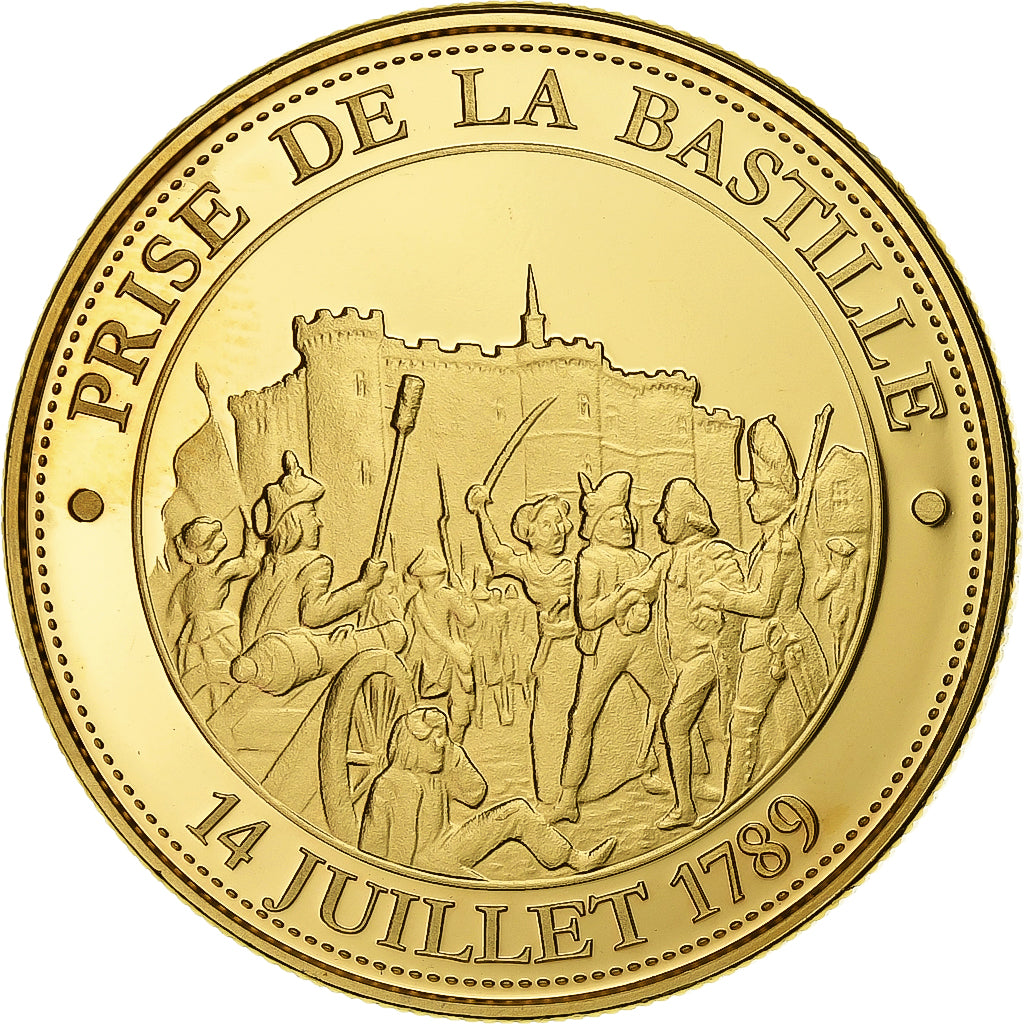 Francia, medaglia, Révolution Française, Prise de la Bastille, Doratura in