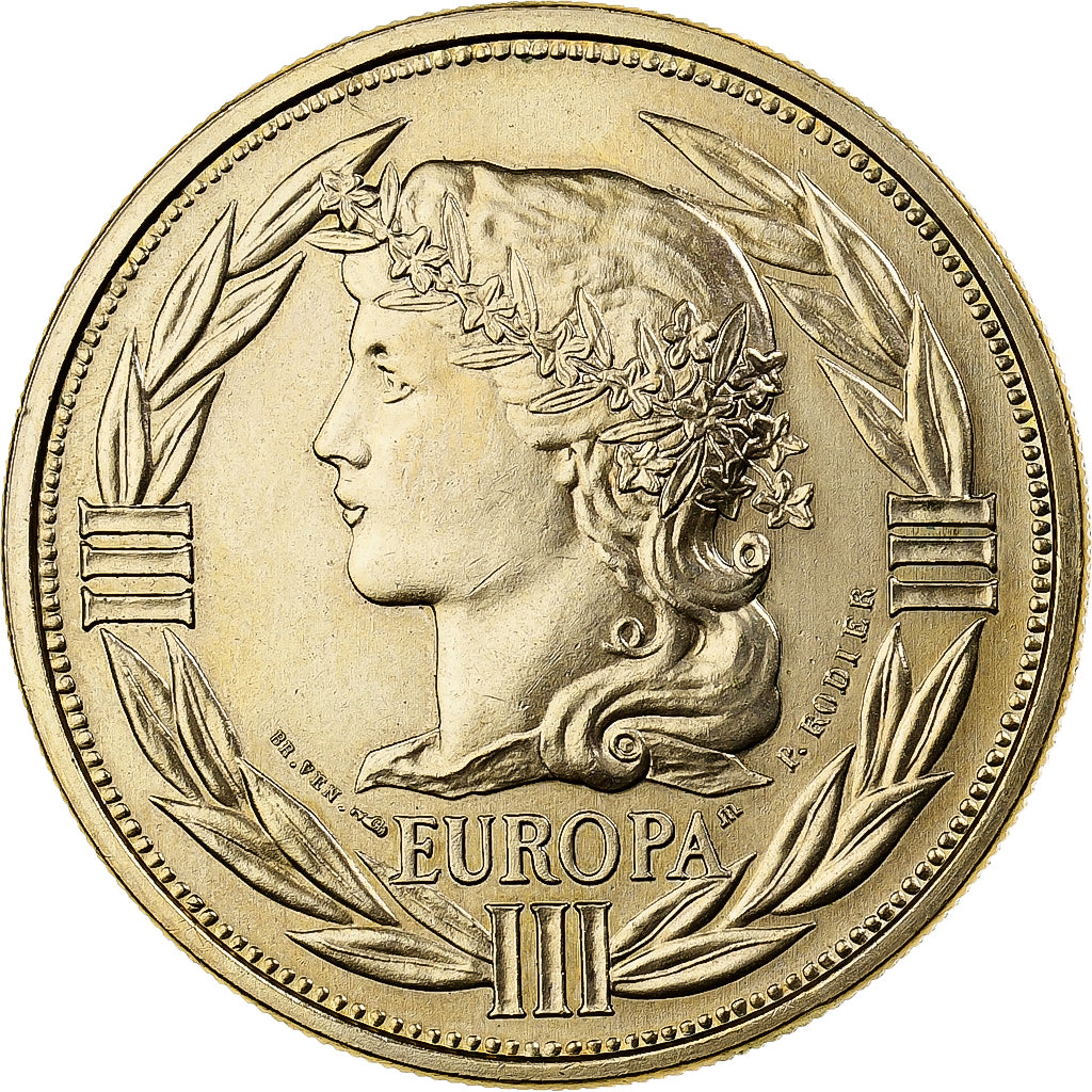 Francja, medal, Ecu Europa, Marianne, 1991, Bronze Florentin, Rodier, MS(63)