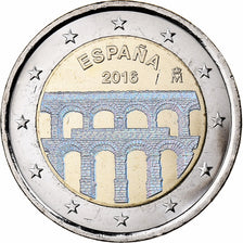 Spain, 2 Euro, Aqueduc de Ségovie, Colourized, 2016, Bi-Metallic, MS(63)