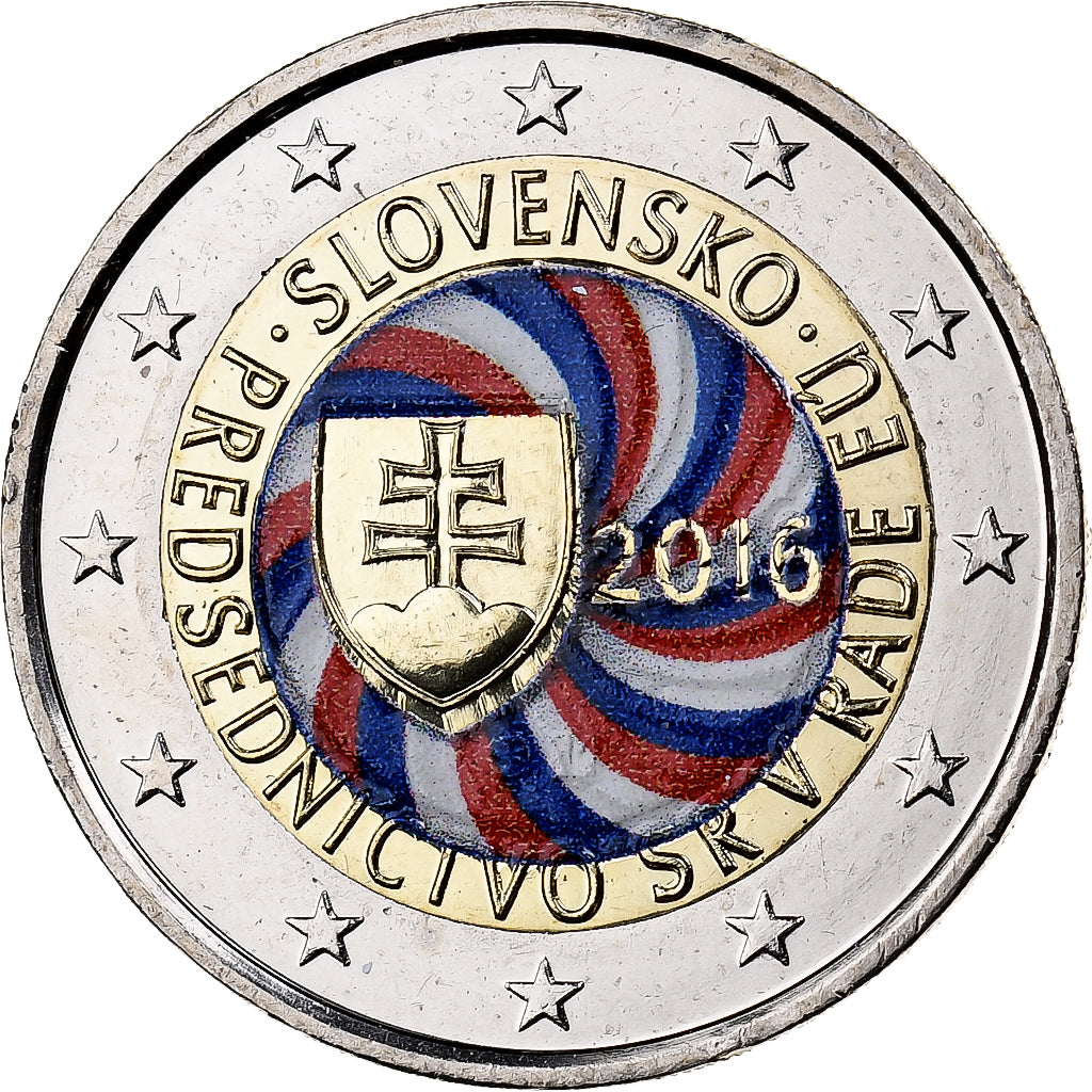 Slowakije, 2 Euro, Présidence de l'UE, 2016, Colourized, UNC-, Bi-Metallic