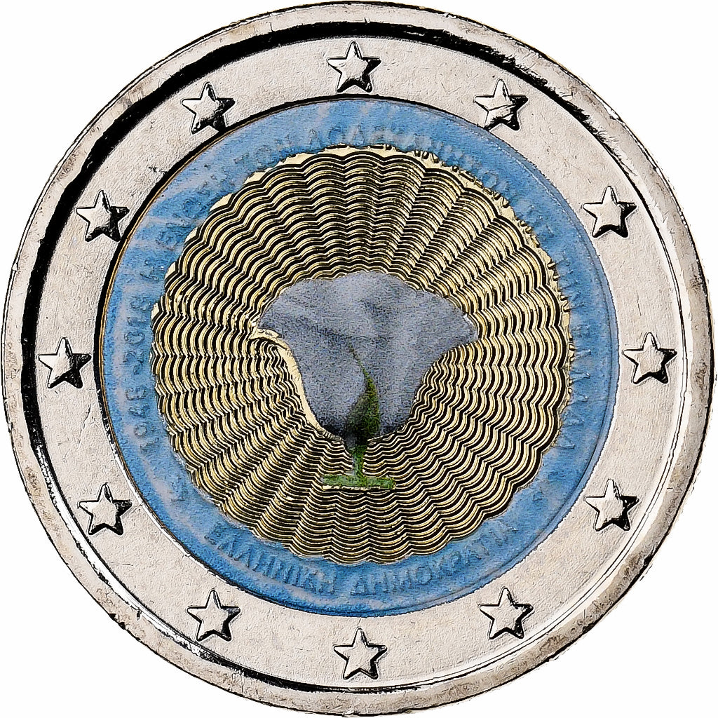 Grèce, 2 Euro, Colorisé, 2018, Bimétallique, SPL