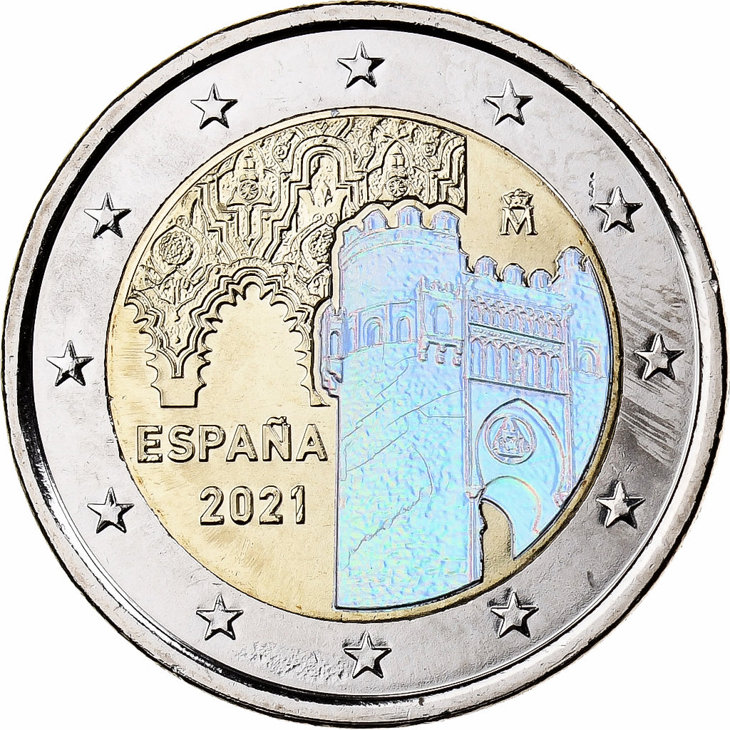 Spain, 2 Euro, Colourized, 2021, Bi-Metallic, MS(63), KM:New