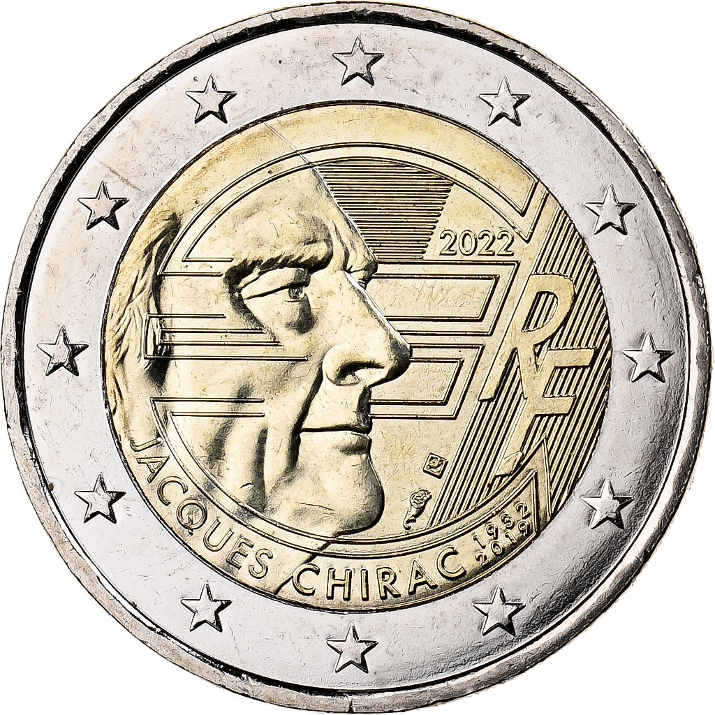 France, 2 Euro, Jacques Chirac, 2022, Bimétallique, SPL