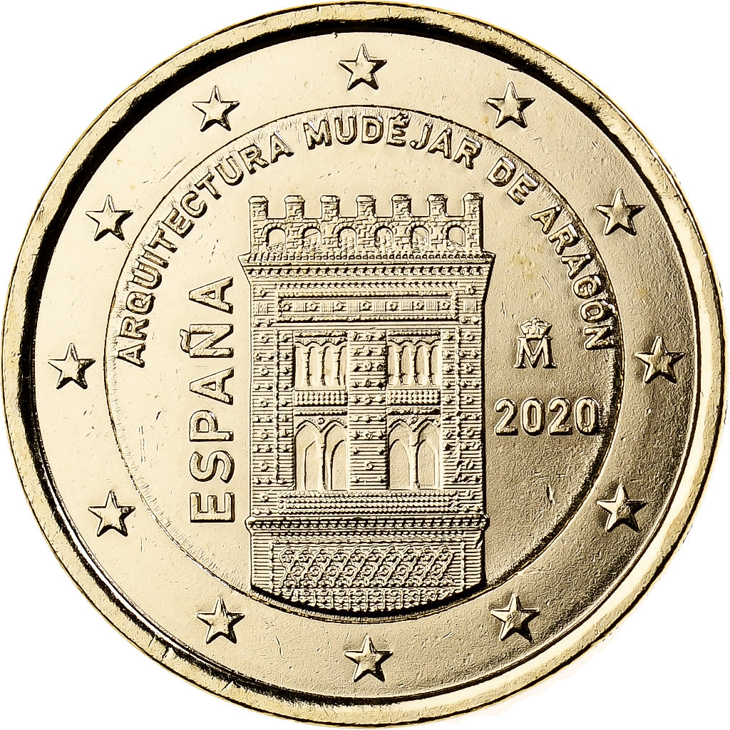 Hiszpania, 2 Euro, 2020, Mosiądz, MS(63), KM:New