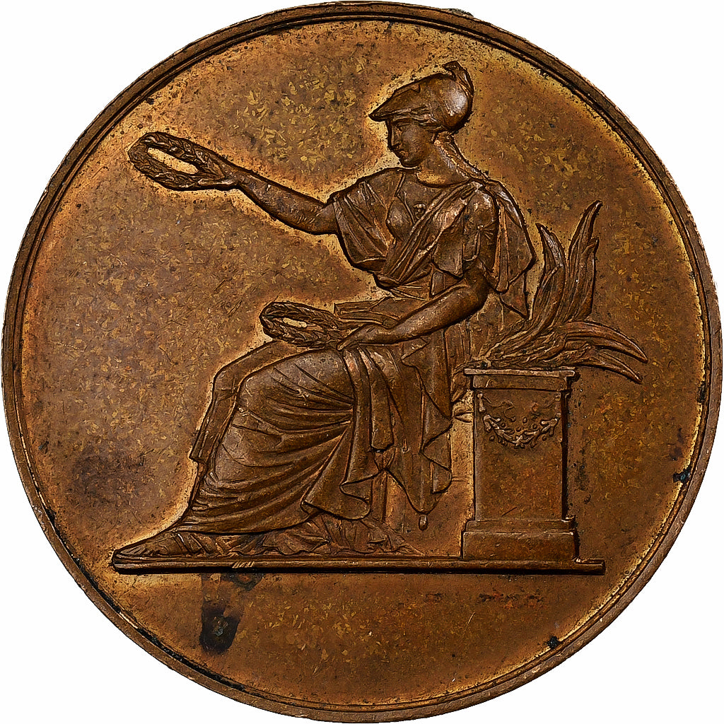 França, medalha, Emulation Dieppoise, Travail Manuel, 1884, Bronze, AU(50-53)