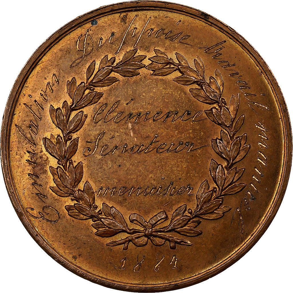 França, medalha, Emulation Dieppoise, Travail Manuel, 1884, Bronze, AU(50-53)
