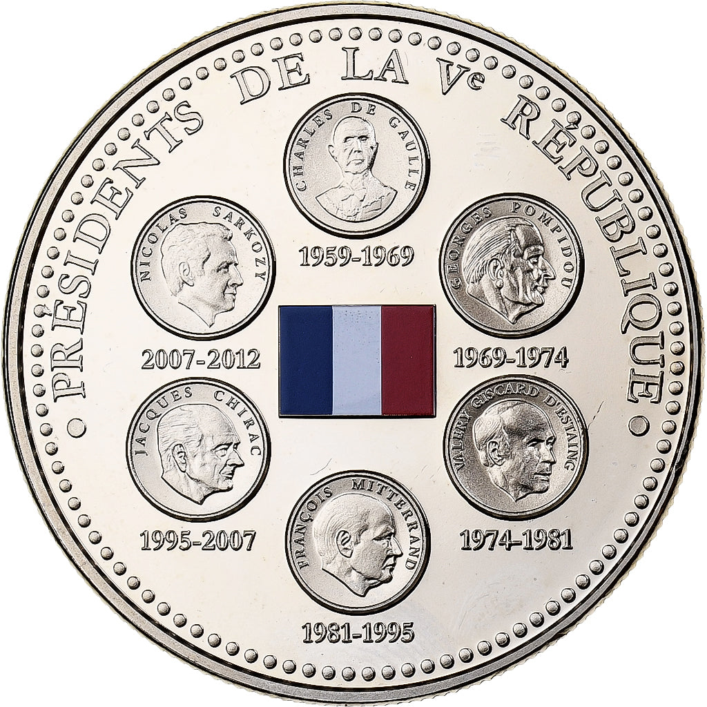 Francia, medaglia, Présidents de la Vème République, Elysée, Rame-nichel