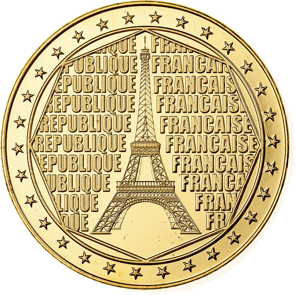 Frankreich, Medaille, Paris - La Tour Eiffel, Copper-Nickel Gilt, STGL