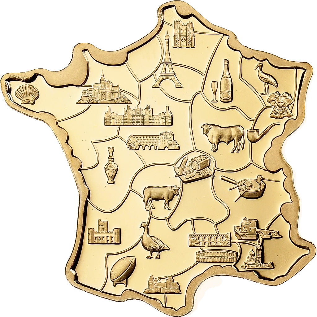 França, medalha, Les Régions de France, Cobre Dourado, MS(65-70)