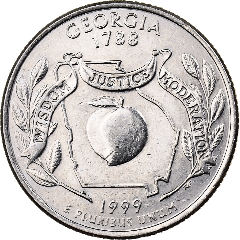 Estados Unidos, Quarter, Quarter Dollar, 1999, U.S. Mint, Georgia 1788, Cobre -