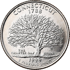 United States, Quarter, Quarter Dollar, 1999, U.S. Mint, Connecticut 1788