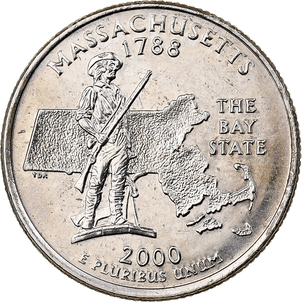 Estados Unidos, Quarter, Quarter Dollar, 2000, U.S. Mint, Massachusetts 1788