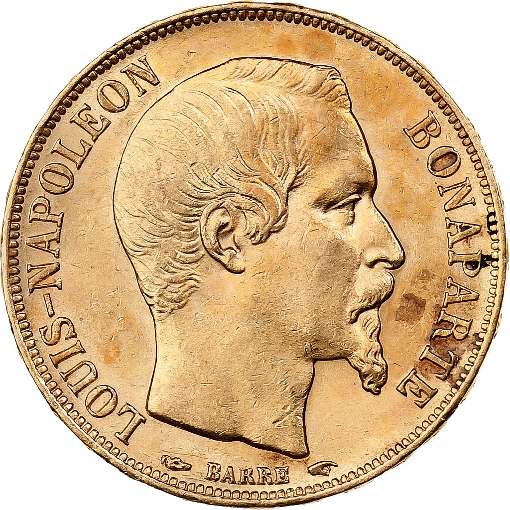 France, Louis Napoleon, 20 Francs, 1852, Paris, Gold, AU(50-53), Gadoury:1060