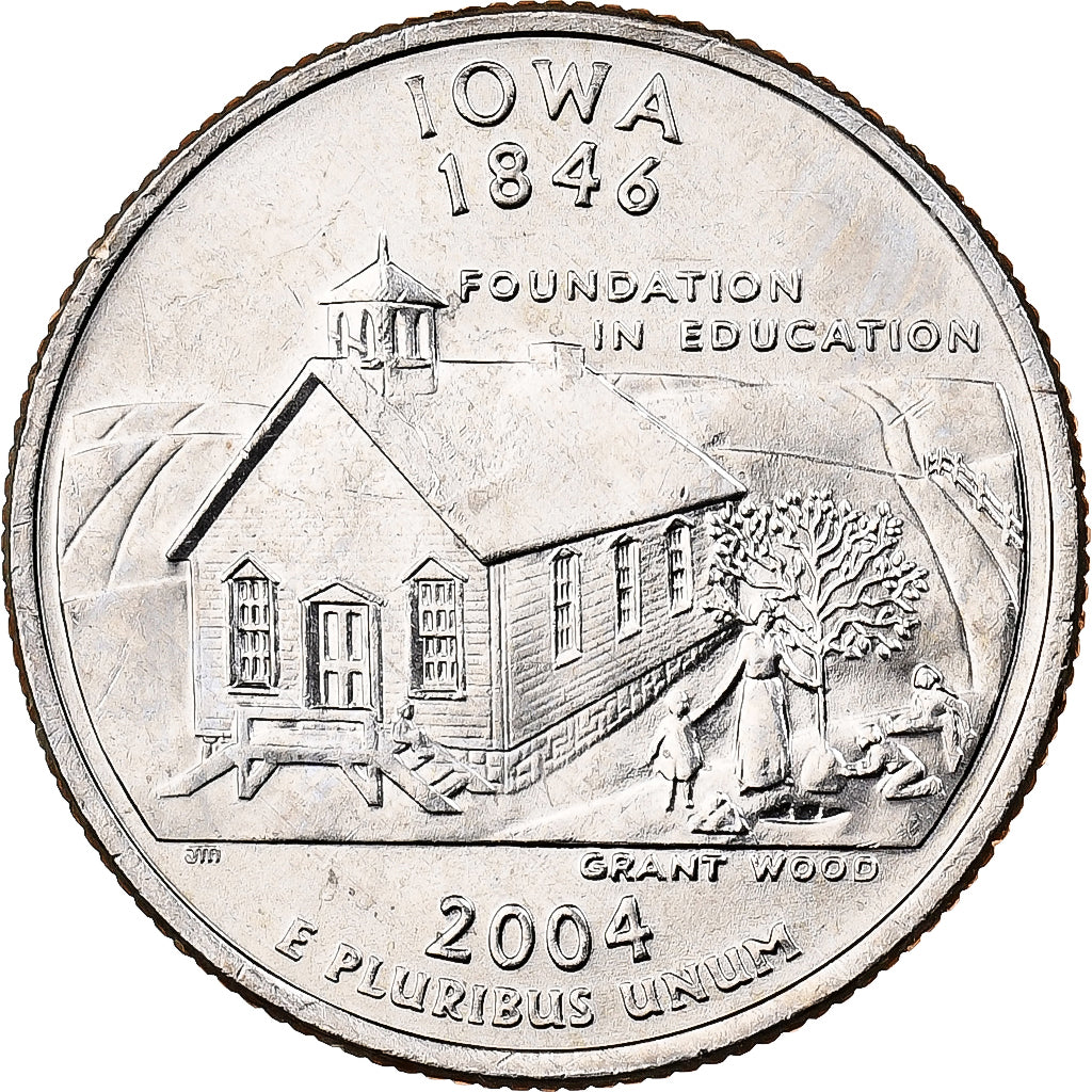 Estados Unidos da América, Quarter, Quarter Dollar, 2004, U.S. Mint, Iowa 1846