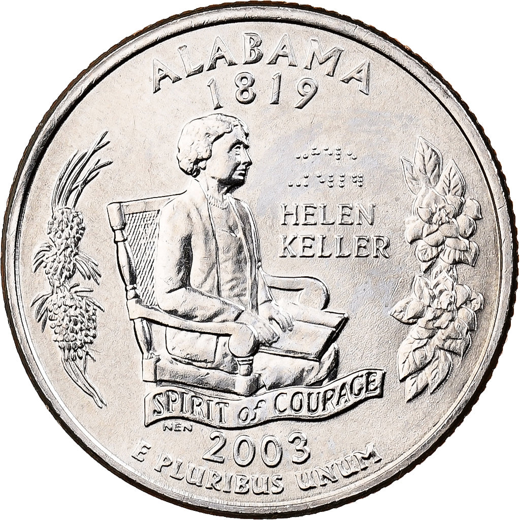 Estados Unidos da América, Quarter, Quarter Dollar, 2003, U.S. Mint, Alabama