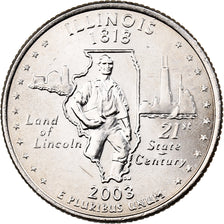 Estados Unidos, Quarter, Quarter Dollar, 2003, U.S. Mint, Illinois 1818, Cobre -