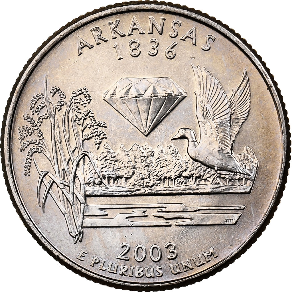 Estados Unidos, Quarter, Quarter Dollar, 2003, U.S. Mint, Arkansas 1836, Cobre -