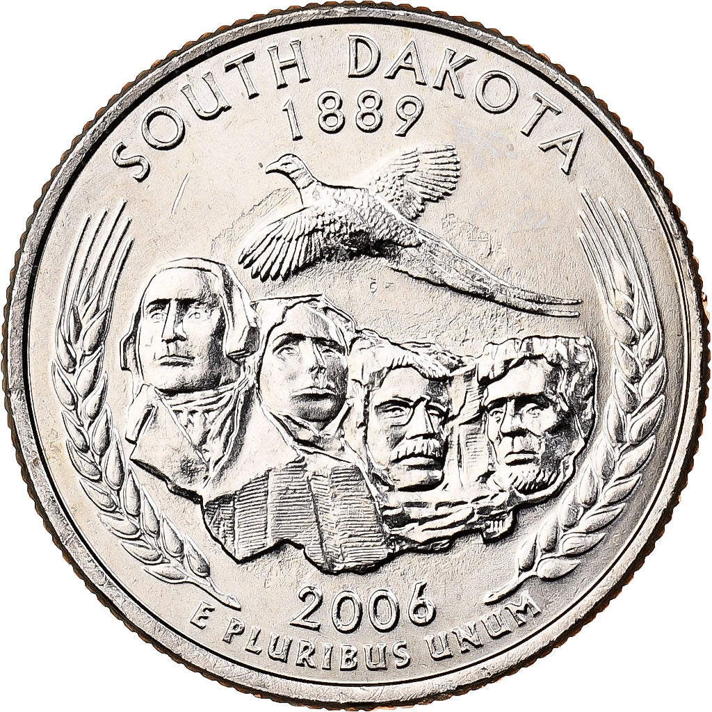 United States, Quarter, Quarter Dollar, 2006, U.S. Mint, South Dakota, 1889