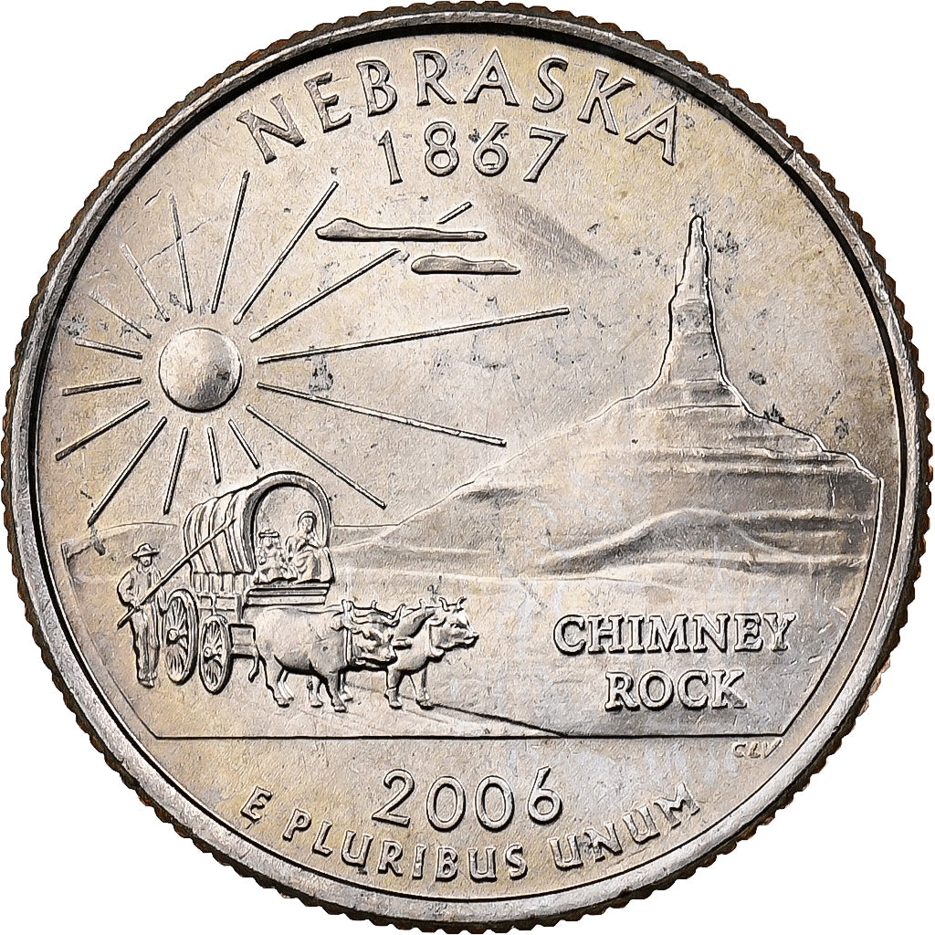 United States, Quarter, Quarter Dollar, 2006, U.S. Mint, Nebraska 1867