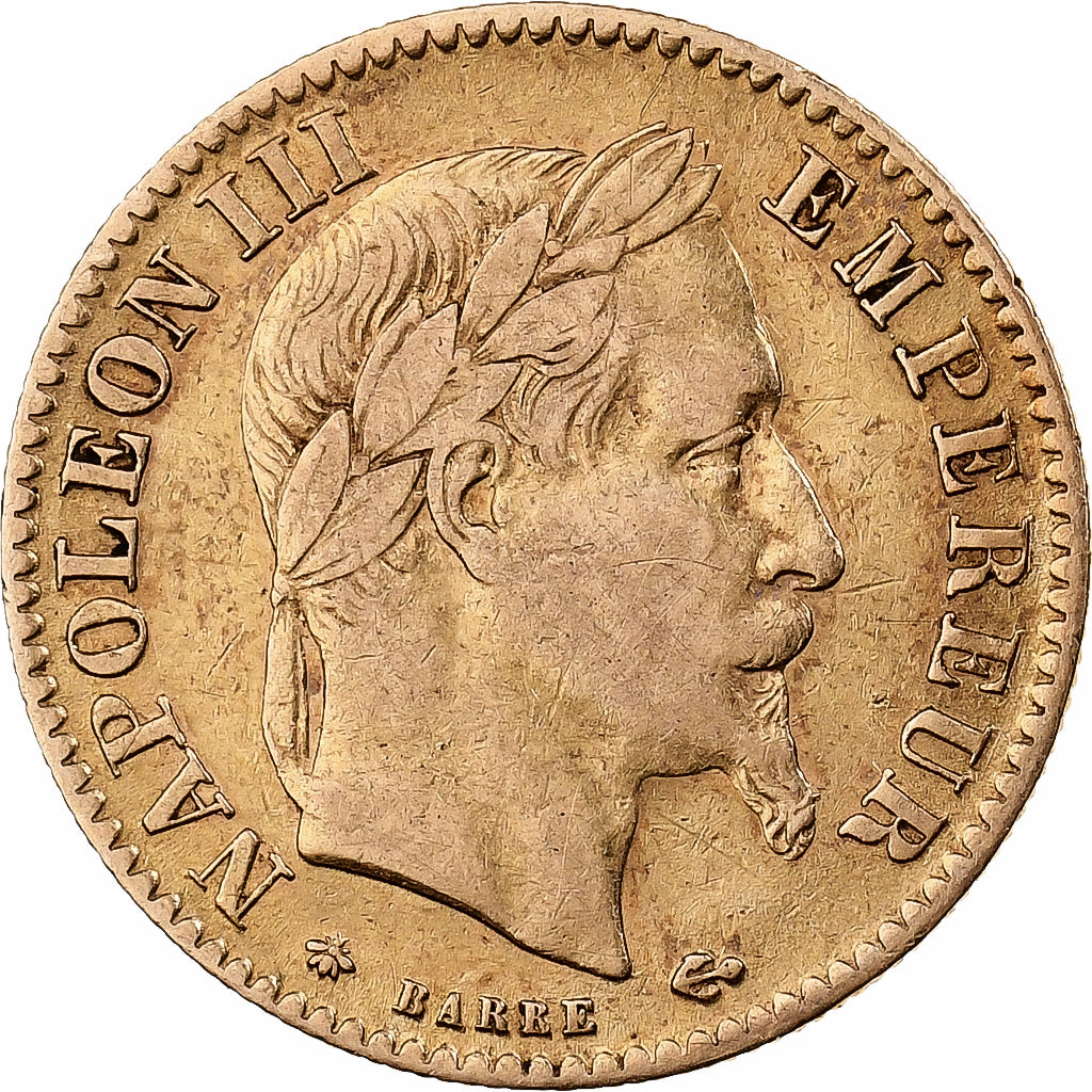 Frankrijk, Napoleon III, 10 Francs, 1867, Paris, Goud, ZF, Gadoury:1015