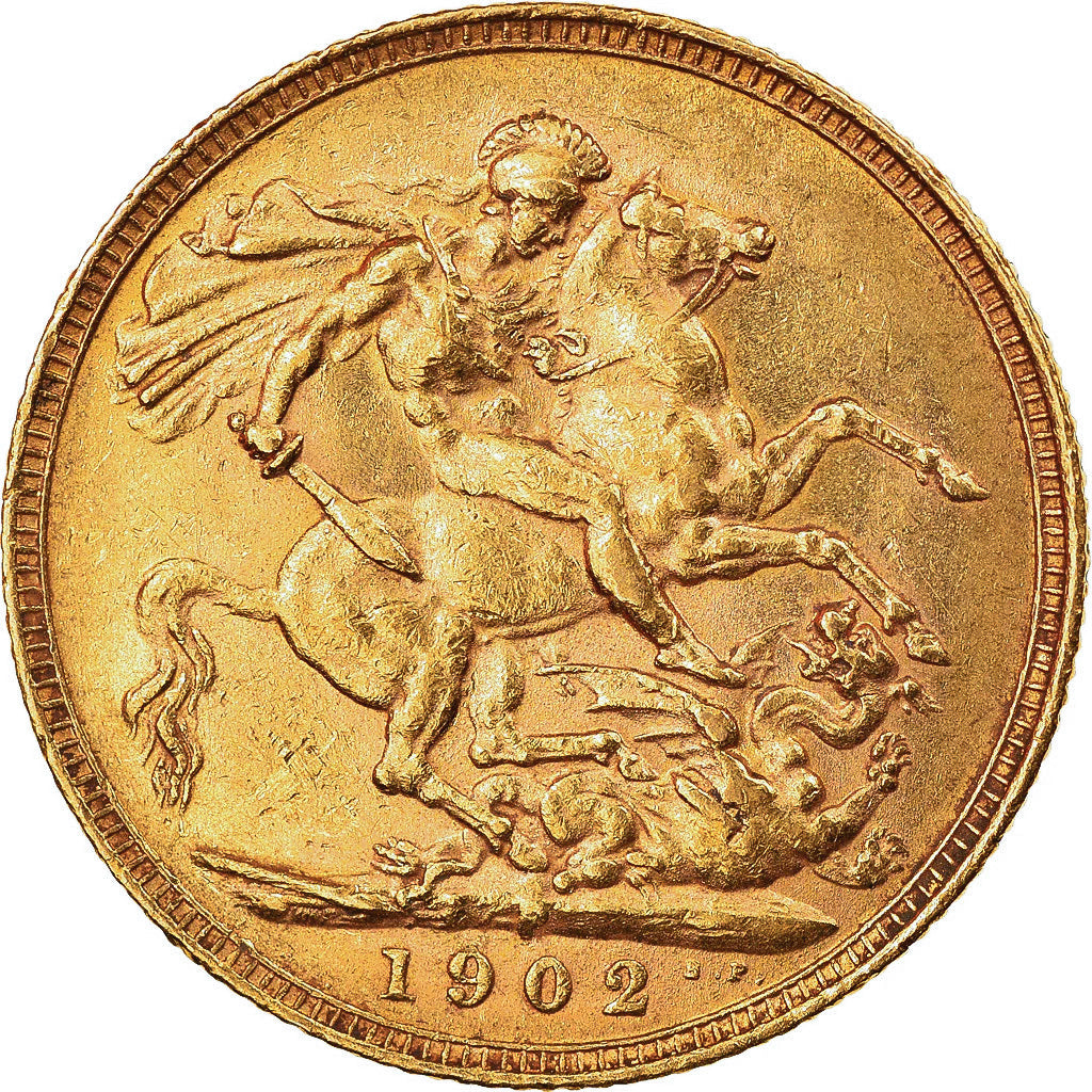 Great Britain, Edward VII, Sovereign, 1902, Gold, AU(55-58), KM:805