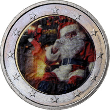Lussemburgo, 2 Euro, Père Noël, Colourized, Bi-metallico, SPL, KM:New