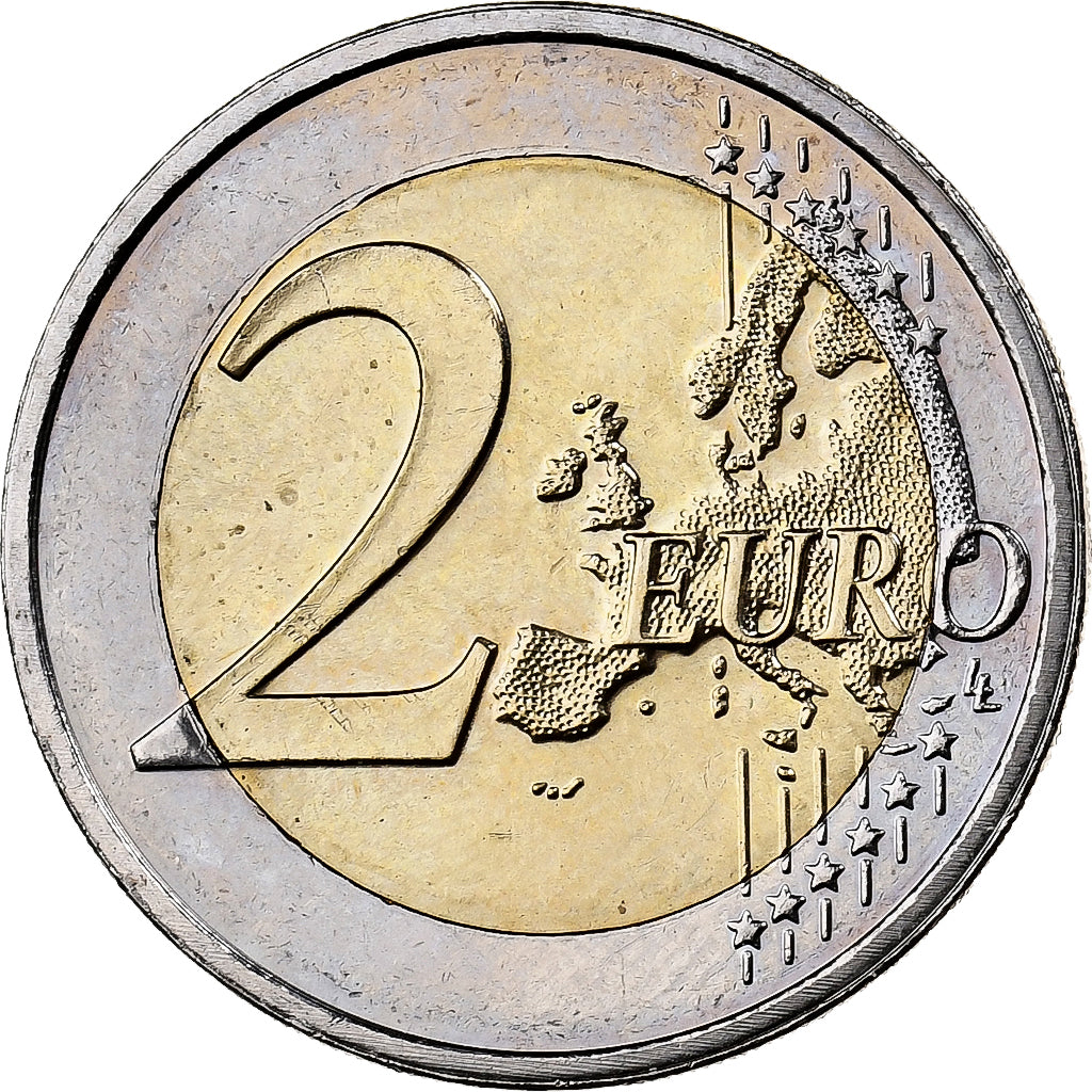 Lussemburgo, 2 Euro, Père Noël, Colourized, Bi-metallico, SPL, KM:New