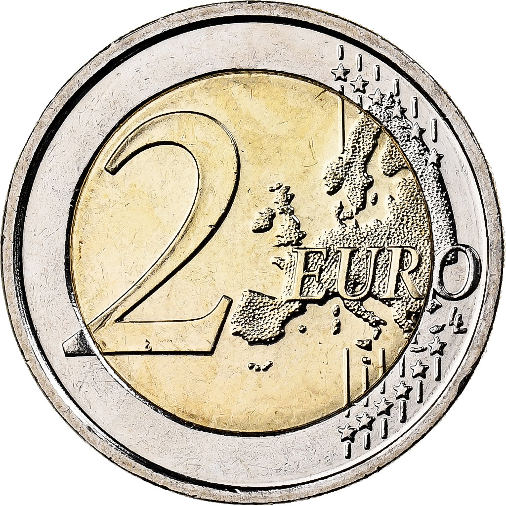 Belgium, 2 Euro, Père Noël, Colourized, Bi-Metallic, MS(63), KM:New