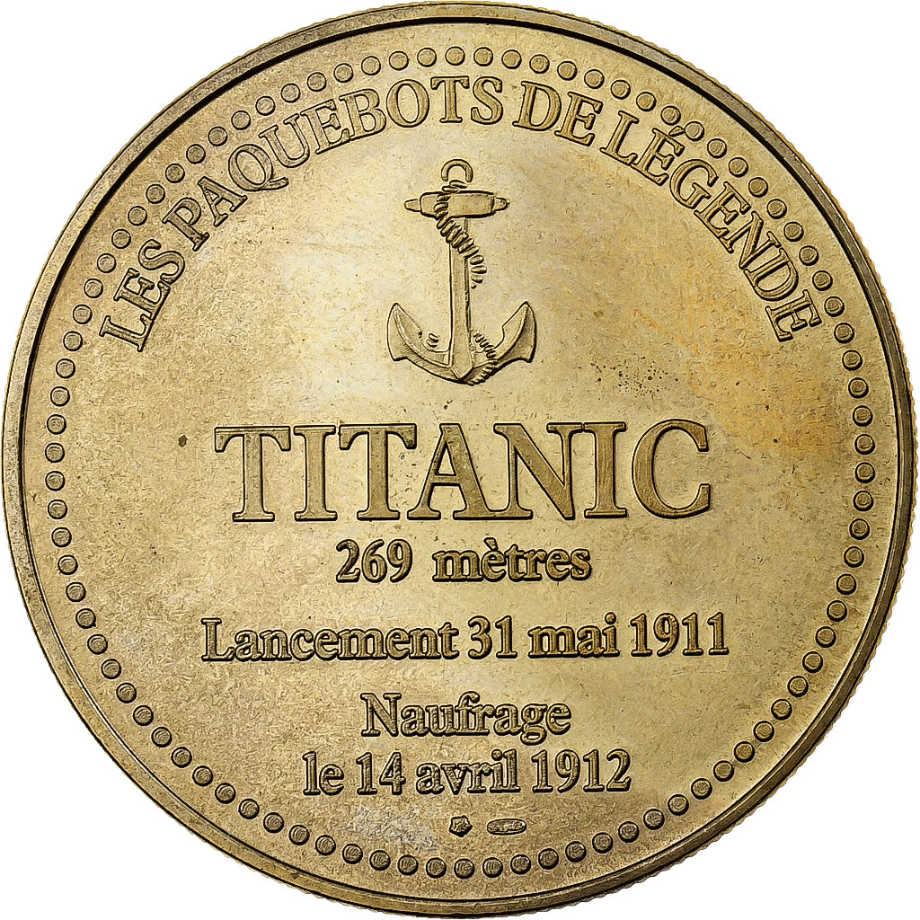 Francia, medalla, Les Paquebots de Légende, Le Titanic, Aluminio y